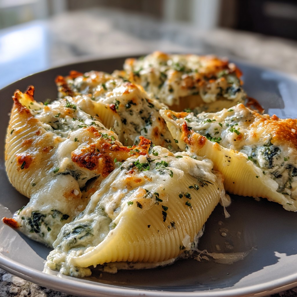 Chicken Spinach Artichoke Stuffed Shells
