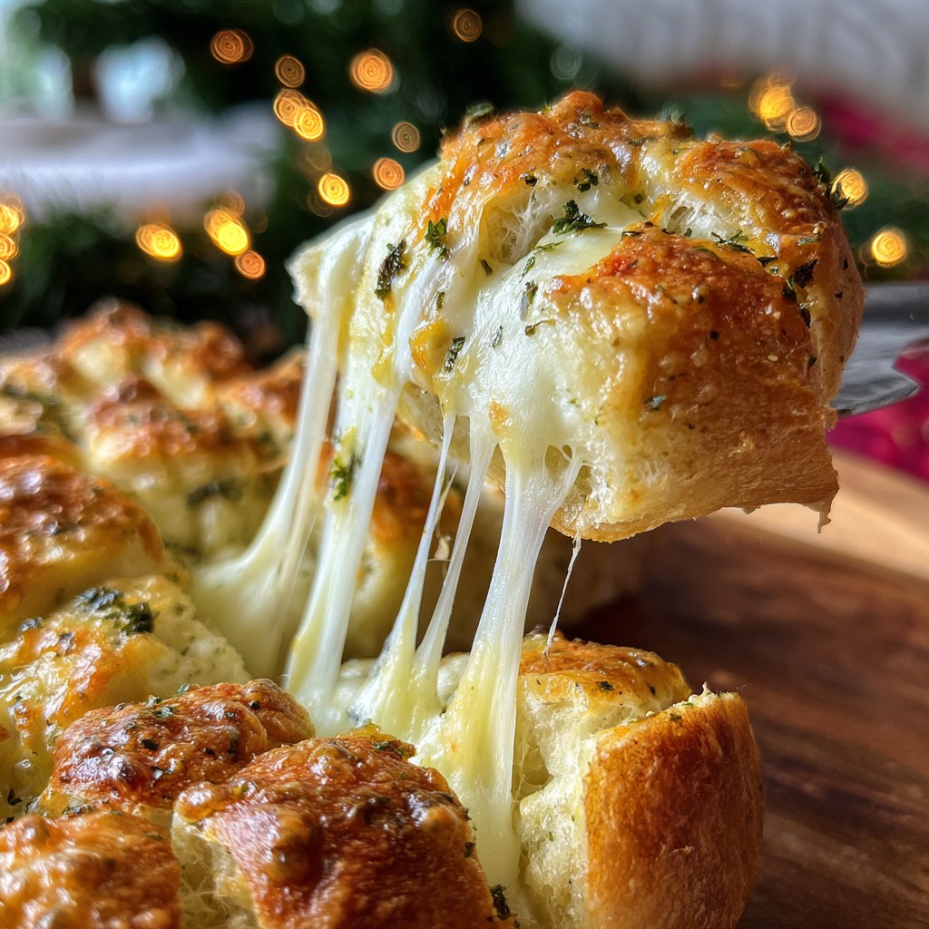 Christmas Tree Cheese Bread – Warm, Gooey & Party-Perfect