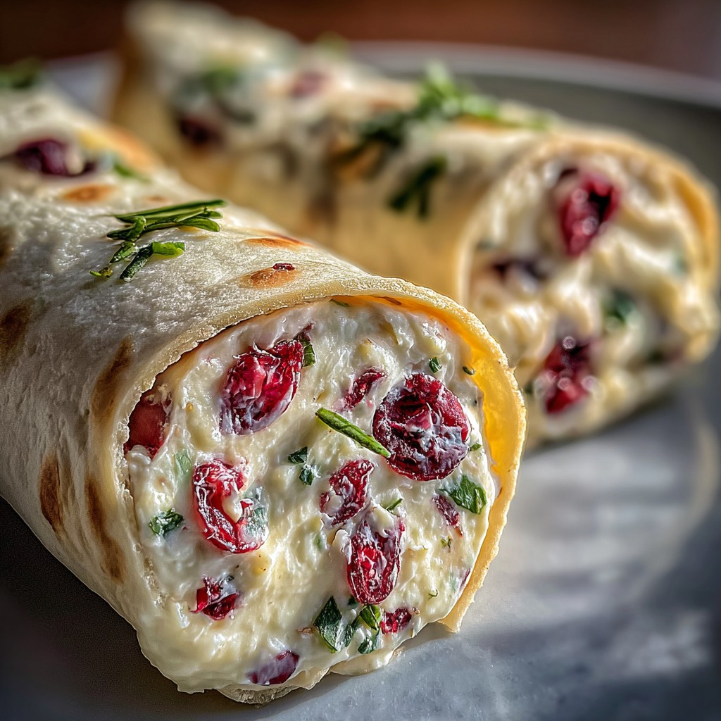 Cranberry Cream Cheese Roll Ups – Perfect for Christmas Parties