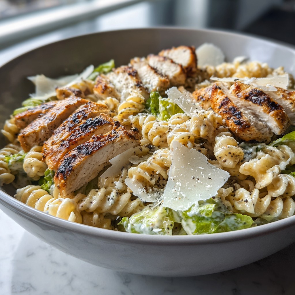 Creamy Chicken Caesar Pasta Salad