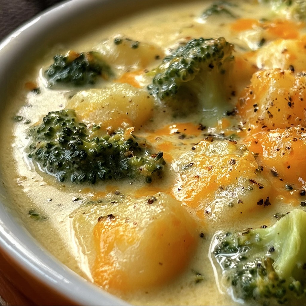 Crock Pot Potato Broccoli Cheddar Soup