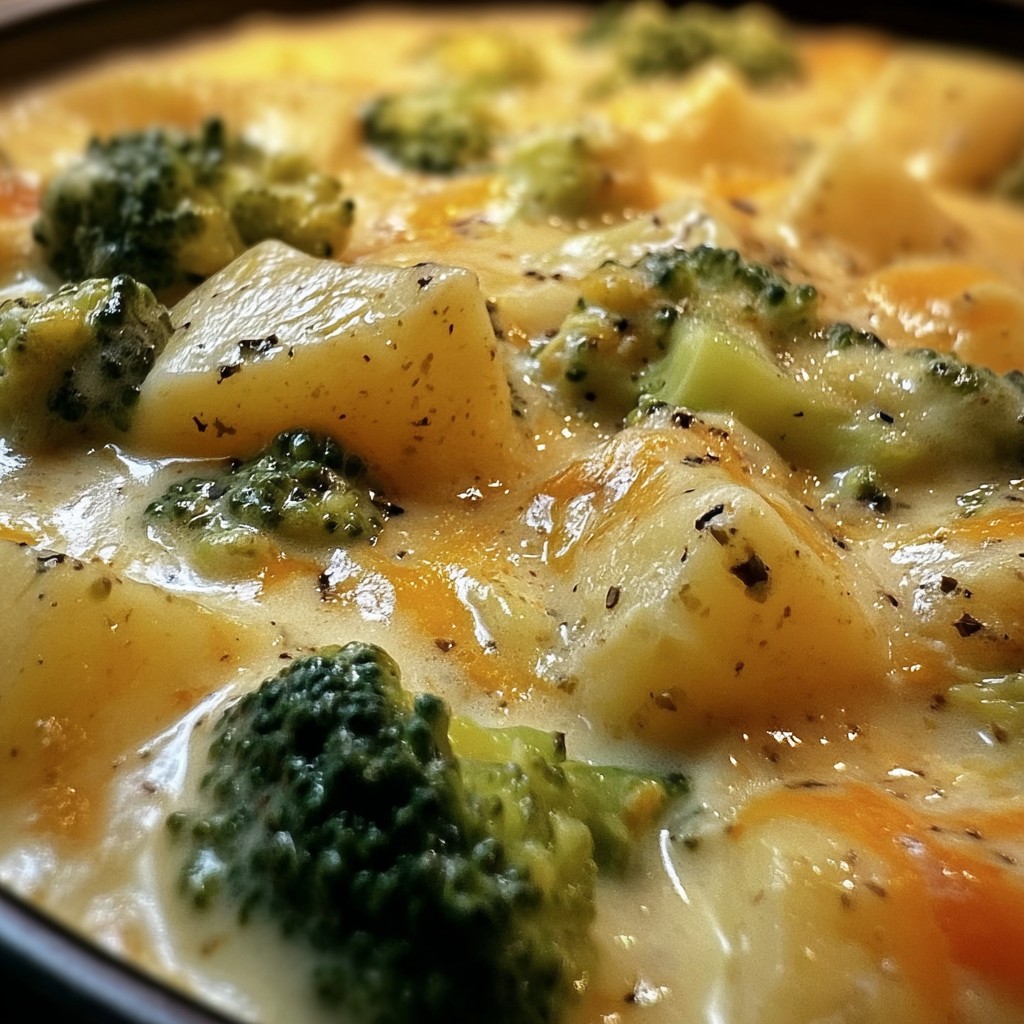 Crock Pot Potato Broccoli Cheddar Soup